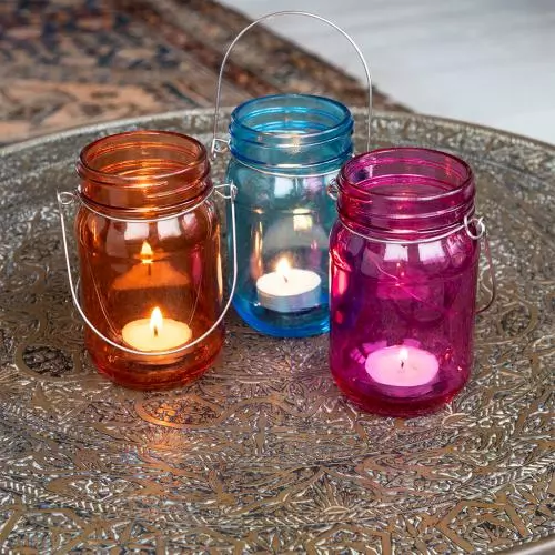 Jam Jar Tealight Holders - Set of 3