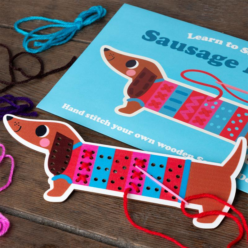 Learn to Sew Wooden Hand-Stitch Sausage Dog